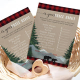 Mama Bear Baby Shower Games For Boys - Guess The Price Is Right - 25 Cards - Fun Activities For Guests With Prizes - Lumberjack Theme In Red And Black
