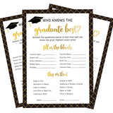 Who Knows The Graduate Best Game-Set Of 30, Graduation Party Cards, How Well Do You Know The Grad, Graduation Party Games, 2025 Party Supplies Decoration-Wktg01