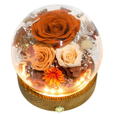 Long-Lasting Real Flowers, Unique Floral Gift For You To Send Love For All Occasions, For Indoor Decoration (Orange Rose & Champagne Rose - Fall Themed)