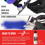 Transparent Bright Red Acrylic Special Effects Airbrush Paint - 8Oz Ready To Spray Air Brush Paint For Nails, Models, Fabric - Water-Based Air Brush Painting