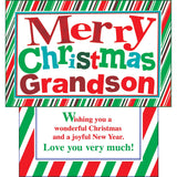 Grandson Christmas Card - Made In Chicago - Large Card Opens To 10" X 7.75" - Ultra Colorful Design - Premium Envelope Included & Shipped In Sturdy Mailer 1002