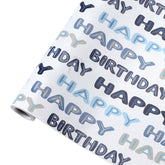 Birthday Wrapping Paper Roll, Mini Roll-17 Inches * 32.8 Feet, Wrap Paper For Men Boys, Kid'S Birthday Party, Baby Boy, Baby Shower, Newborn, New Moms Or Parents, Words Design, 1 Roll