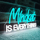 Mindset Is Everything Neon Sign USB Dimmable LED Wall Light for Office Gym Classroom Bedroom Decor