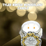 Bundle Compatible With Tyler Candle Company Winter Wonderland Scent Jar Candle - Luxurious Scented Candle With Essential Oils - Large Candle 22 Oz With Keychain