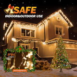 Icicle Christmas Lights Outdoor, 480 Led 39Ft Icicle String Lights With 96 Drops 8 Modes And Timer, Twinkle Icicle Fairy