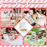 50 Pcs Valentines Day Mini Pizza Boxes Bulk 3.5 * 3.5 * 0.8 Inch White Pizza Boxes With Stickers For Christmas Party Favors Diy
