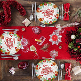 7 Inch Christmas Party Paper Plates Disposable 50 Pcs Merry Christmas Holiday Dinner Plates Dessert Plates Party Decorations