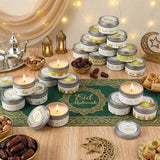 20 Pcs Eid Mubarak Candles Muslim,Islam Meditation,1 Ounce Ramadan Scented Wax Candles,Allah Assorted Scent Gift For Family Wedding Holiday Celebration Party Supplies (White Gold)