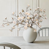 3Pcs Artificial Magnolia Flowers Stems For Spring Decoration, Faux Champagne Magnolia Branches With Buds, 34.5" Long Stems Floral Arrangement For Vase Pot Table Centerpiece Indoor Decor