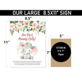 How Big Is Mommy'S Belly - Pink Elephant (54 Pieces) Fun, Easy Girl Baby Shower Game, Large Self-Standing Game Sign, Jungle, Safari, Greenery, Boho
