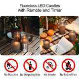 Gray Glass Flameless Candles, Realistic Flickering Led Candles With Remote Control And Timer, Battery Operated Pillar Candle For Party Wedding Christmas Decor, Set Of 3