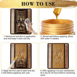 Gold Leaf Paint, 100Ml Water-Based Metallic Acrylic Paint, Golden Acrylic Paints With 2 Brushes, Fade-Resistant Gold Metallic Paints For Metal, Wood, Canvas, Crafting & Art Projects