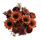 2 Bunches Artificial Fall Sunflowers Flowers, Fake Silk Fall Flowers Decorations For Dining Room, Kitchen, Office, Thanksgiving, Farmhouse, Harvest Decor