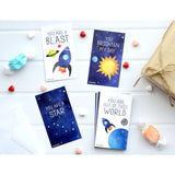 Mini Outer Space Stars, Ship And Planets Funny Valentines (Wallet-Sized Valentines With Tiny Envelopes) Rocket Ship Cards For Valentine'S Day (Set Of 24)