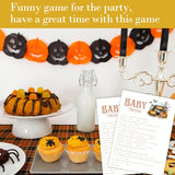 Halloween Baby Shower Games, Trivia Game Cards, 5X7 In, Halloween Baby Shower Party Favor Decorations Supplies - A05