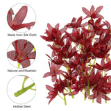 7 Inch Artificial Orchid Flower, 24 Pcs Floating Candles Simulation Flower Cylinder Vase Fillers For Home Wedding Decoration, Burgundy