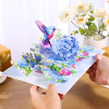 Pop Up Birthday Card For Women, 3D Hummingbird & Hydrangeas, Mother'S Day Popup Card For Women, Mom, Wife, Daughter, Her, Sister, Grandma, Ideal Gift For Valentines, Thank You, Mothers Day , Get Well