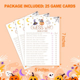 Baby Shower Games, Halloween Guess Who Mom Or Dad Game Cards, 25 Sets Baby Gender Reveal Party Decorations Supplies Favors - D01
