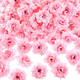 100 Pieces 1.77" Pink Artificial Roses Head Bulk Small Silk Fake Rose Buds For Decoration, Diy Crafts, Wedding Centerpieces Bridal Shower Party Home Garland Decor