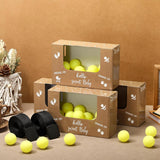 4 Sets Brown Kraft Paper Baby Shower Swing Shaking Balls Activity Set For Adult Novelty Twerk Includes 40 Balls, Ribbon & Cardboard Boxes Bridal Shower For Outdoors Indoors