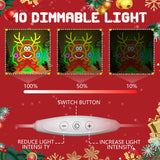 Christmas Neon Sign Wreath Elk Neon Sign For Wall Decor Deer Led Neon Christmas Lights Dimmable Reindeer Light Up Signs For Window Wall Art For Bedroom Festival Xmas Party Home Decoration Gift