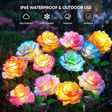 4 Pack Solar Flower Garden Lights Waterproof Outdoor Yard Decor Solar Powered Lights