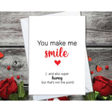 | Sexy Anniversary Cards For Men, Naughty Love Card For Boyfriend Or Husband, Dirty Anniversary Day Card For Him, Adult Humor Funny Raunchy Card (Smile And Horny)