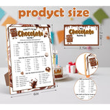 Chocolate Party Decor, What Is Your Chocolate Name Game,30 Stickers, Perfect For Birthday Party Activities 6×8 Wooden Play Sign With Stand