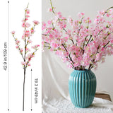 6Pcs Artificial Cherry Blossom Branches Faux Cherry Silk Flowers Vine Tall Stems Artificial Flower For Vase Wedding Home Decor (Dark Pink)