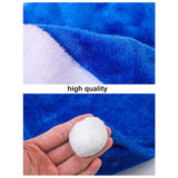 6 Pack Blue Santa Hats With White Cuffs, Short Plush Fabric Christmas Hats For Xmas Party Supplies
