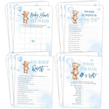 Boy Baby Shower Games, Can Bearly Wait Blue Sky Bingo, Find The Guest, The Price Is Right, Who Knows Mommy Best, 25 Games Each