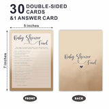 Family Feud Game Card For Baby Shower, 5"X 7" Khaki Double Sided Fill-In Game Set For Baby Boy Or Girl, 30 Cards & 1 Answer Card, Gender Reveal Games, Party Favor & Decorations - F5