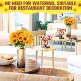 30 Bunches Sunflower Artificial Flowers, Each With 7 Heads, 11.8'' High Bride Holding Silk Bouquet Sunflower Decor Centerpieces For Tables Party Wedding Home Decor Craft