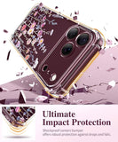 Floral Clear Slim Case for iPhone 18 Pro and iPhone 17 Pro Protective Women Phone Cover