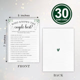30 Bridal Shower Game Cards, Who Knows The Couple Best Eucalyptus Leaf Plant Themed Wedding Games, Suitable For 30 Guests? Engagement? Wedding Party Activity Games? Favors & Supplies - A06