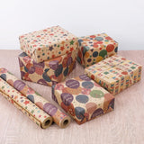 Birthday Wrapping Paper,Gift Wrapping Paper Roll,Kraft Wrapping Paper-17 Inch X 32.8 Feet Per Roll,Colorful Dots Pattern For Boys Girls, Perfect For Birthday Party, Baby Shower