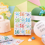 Birthday Wrapping Paper Sheet - 6 Sheets Colorful 16Th Birthday Design Folded Flat For Party, Baby Showers - 19.7 Inch X 27.5 Inch Per Sheet