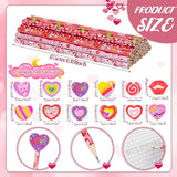 24Pcs Valentine'S Day Pencils With Erasers Topper Decorated With Love Hearts Lips Assortment Valentine Stationery Pencil Bulk For Valentine'S Day Goodie Bag Filler School Teacher