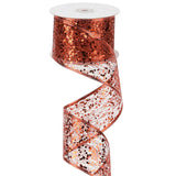 Red Glitter Ribbon Wire Mesh Ribbons With Sparkle Red Christmas Ribbons 2.5 Inch Metallic Wired Ribbon For Christmas Tree Decoration, Garland, Wreath Bow Making (25 Yards)