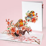 Cutpopup Robin Birthday Card Pop Up, Mothers Day, 3D Popup Greeting Card (Robin Cherry)
