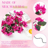 24 Pack Silk Bougainvillea Artificial Bougainvillea Floral With 6 Heads 30 Inch Long Plants Hanging Flowers For Home Wedding Indoor Outdoor Decorations Centerpieces(Rose Red)