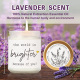 Friendship Inspirational Candle Gift For Women, The World Is Brighter Because Of You Candle, Appreciation Candles Gifts For Moms, Hostess, Female Best Friends Teachers Coworkers, Friends, Nurses-88