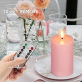 Pink Flameless Candles, Real Wax Pillar Battery Operated Candles, Flat Top Flickering Led Pillar Candles With Remote, 4 Pack Fake Candles For Home Party Wedding Romantic Night Decor
