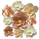Crepe Paper Flowers Decoration For Wall Total 9 Pcs, Artificial Flowers For Wedding Decor,Flower Backdrop Decor, Baby Bridal Shower Birthday Party, Pink Peach Beige 3D Wall Flowers