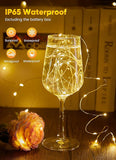 33FT 100 LED Battery Operated Fairy Lights Warm White Waterproof Silver Wire Firefly String Lights for Bedroom Wedding Christmas Decor