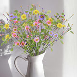 6 Pcs Artificial Spring Flowers 17 Inches Summer Flower Branches Faux Floral Picks With Daisy Berry For Vase Home Indoors Flower Arrangements Table Centerpieces