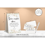 Boho Bridal Shower Decorations,Date Night Games,Date Night Ideas,Wedding Shower Game,Rustic Bridal Shower Decorations,Popular Bridal Shower Game,Set Including 1 Sign And 50 Date Night Ideas Cards-11
