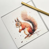Old English Co. Watercolour Red Squirrel Greeting Card For Birthday - Cute Birthday Card For Mum, Nan, Sister, Her - Wildlife Art Card For Thinking Of You, Thank You | Blank Inside Envelope