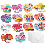 28 Pack Valentine'S Day Candy Heart Cards,14 Assorted Designs Heart Sports Games Valentines Day Greeting Cards With 28 Envelops For Kids School Valentines Gifts Cards School Classroom Exchange