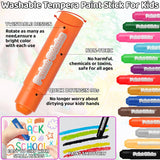 62 Colors Solid Tempera Paint Sticks, Washable Paint Sticks Bulk, Quick Drying, Non-Toxic, Rainbow Colors Tempera Stick Kids Toddler, No Mess Art Supplies For Paper Wood Glass Ceramic Canvas